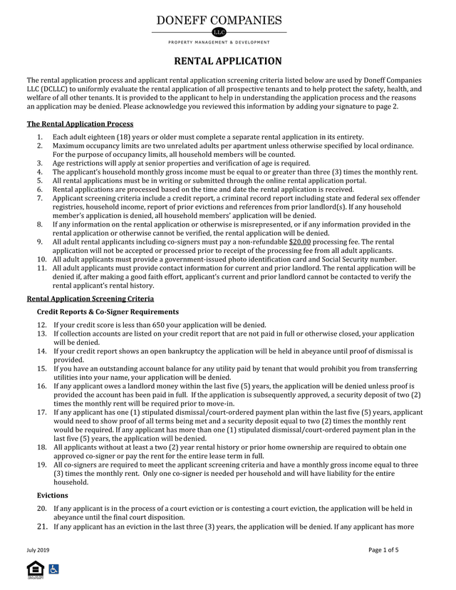 RENTAL APPLICATION screenshot