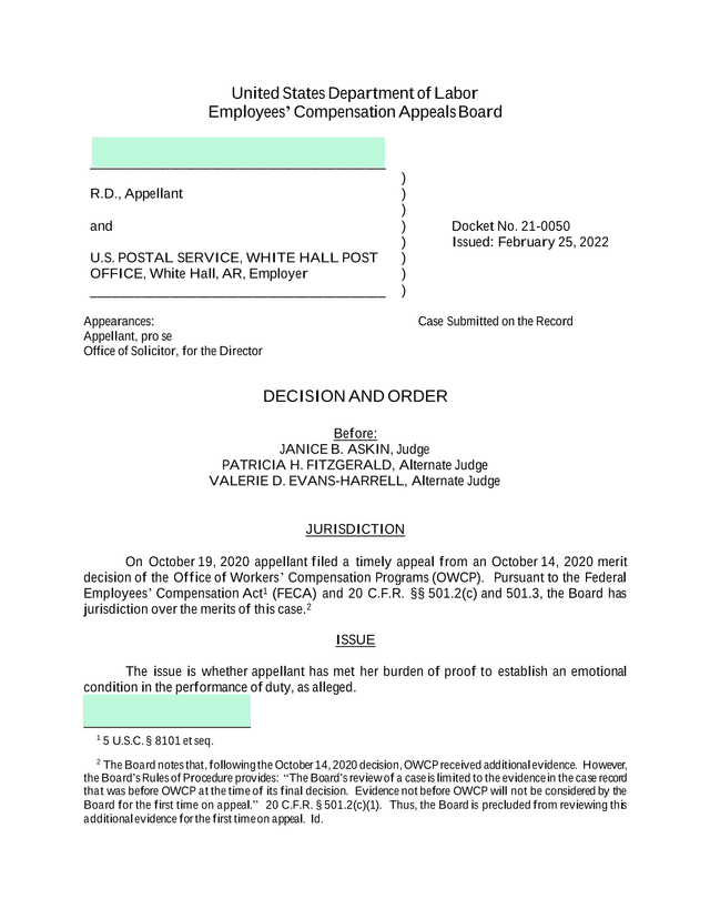 Employees Compensation Appeals Board Decision screenshot