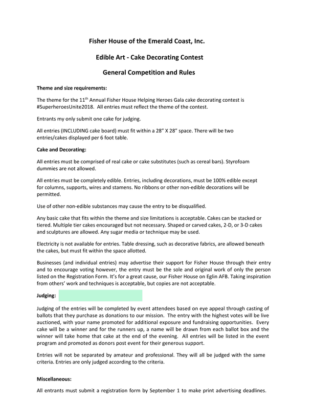 Fisher House Of The Emerald Coast, Inc. Edible Art   Cake Decorating Contest General Competition And screenshot