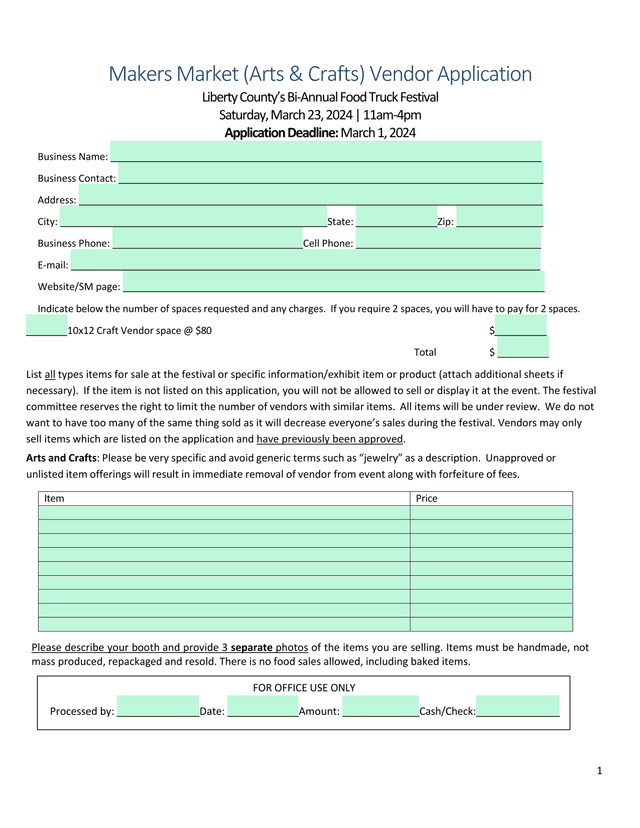 Makers Market (Arts  Crafts) Vendor Application screenshot