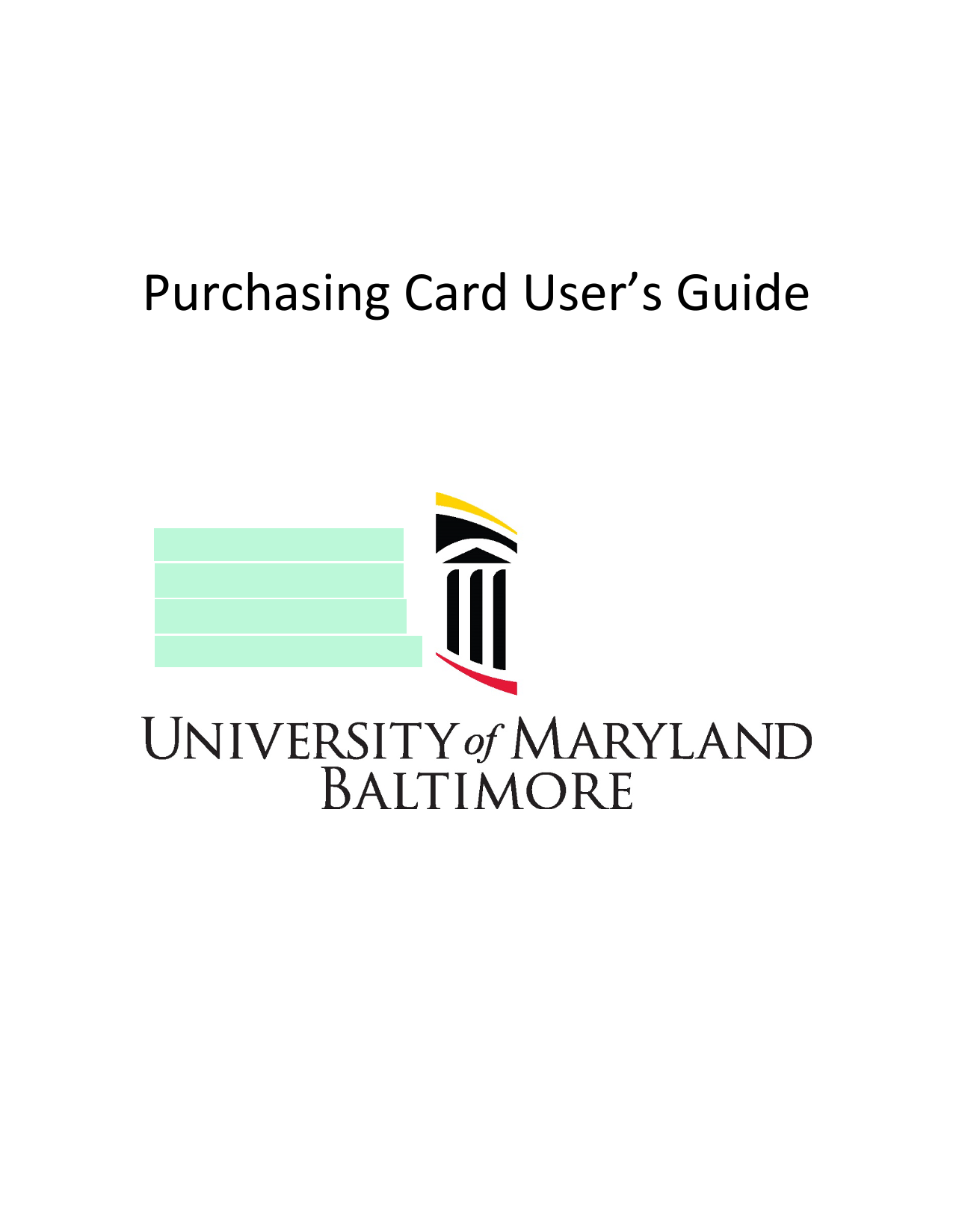 Purchasing Card UserS Guide screenshot