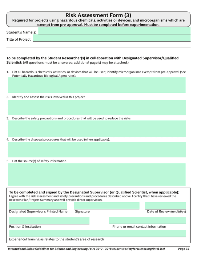 Risk Assessment Form (3) screenshot
