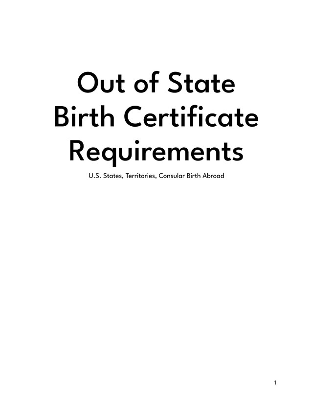 Out Of State Birth Certificate Requirements screenshot