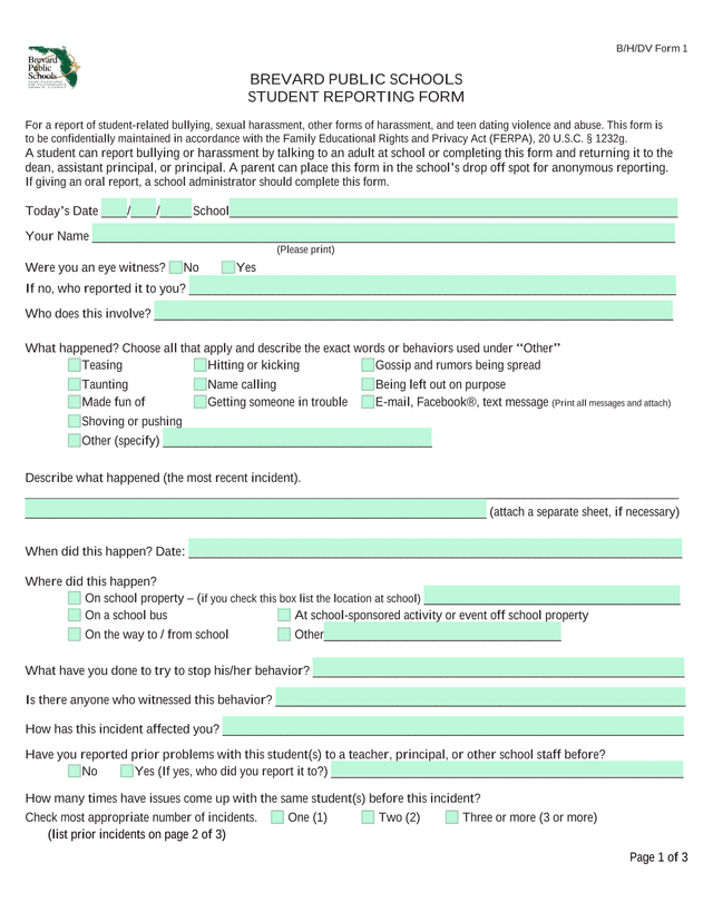 BHDV Form 1 screenshot