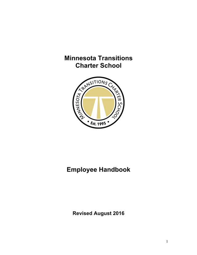 Minnesota Transitions Charter School Employee Handbook screenshot
