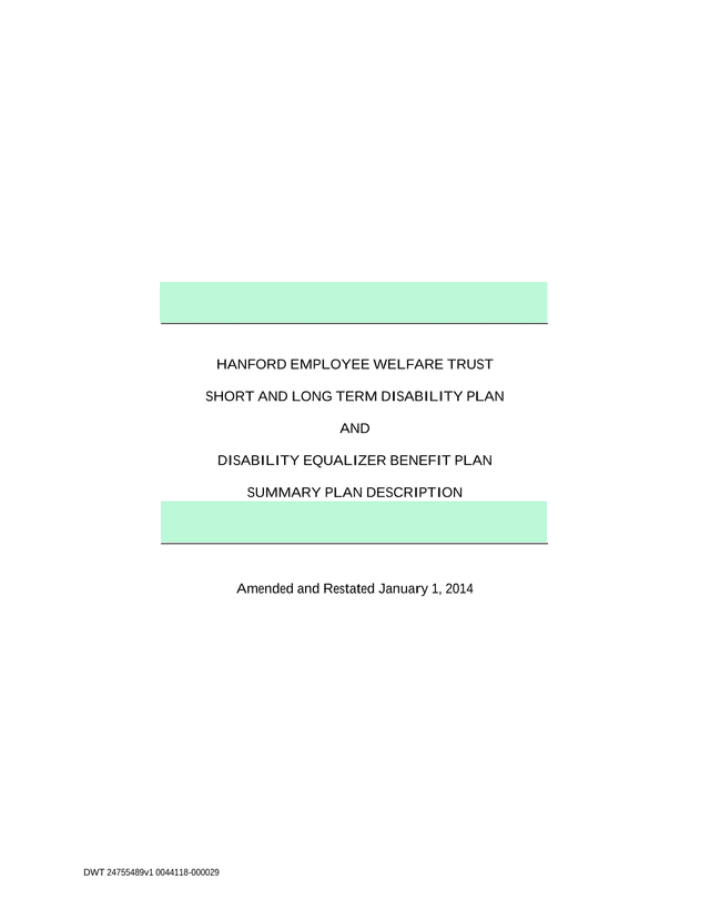 Hanford Employee Welfare Trust Short And Long Term Disability Plan And Disability Equalizer Benefit  screenshot