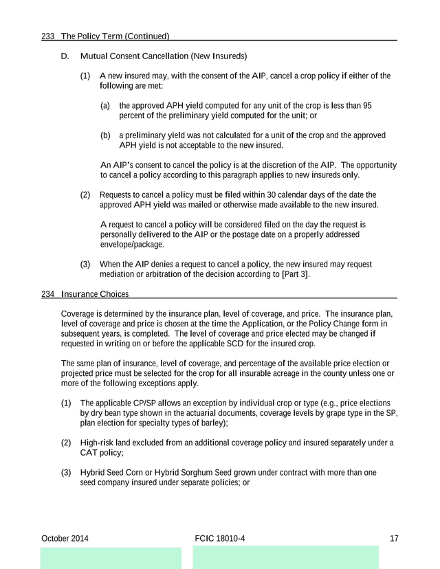 Crop Insurance Policy Terms screenshot