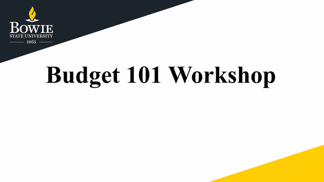 Budget 101 Workshop screenshot
