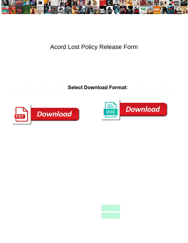 Acord Lost Policy Release Form screenshot