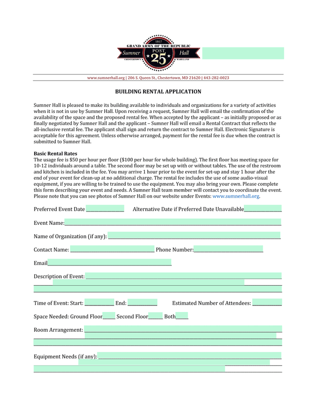Building Rental Application screenshot
