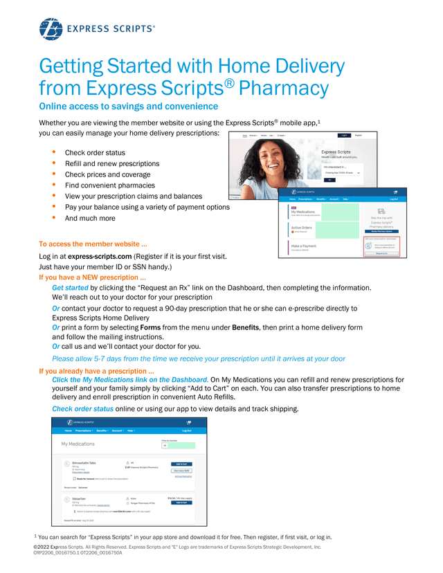 Getting Started With Home Delivery From Express Scripts Pharmacy screenshot