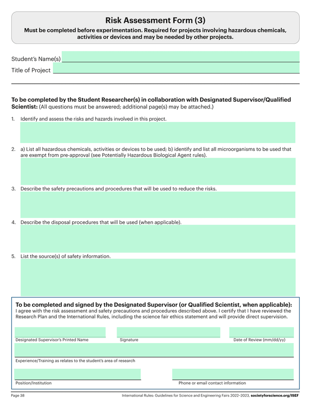 Risk Assessment Form (3) screenshot