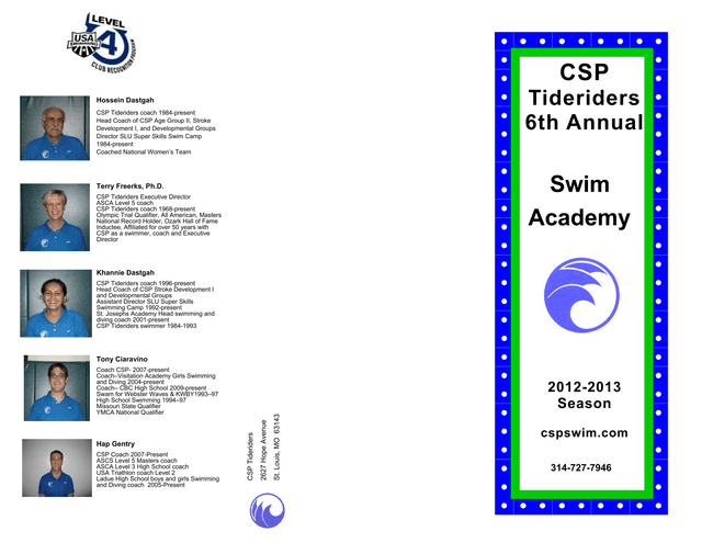 CSP Tideriders 6th Annual 2012 2013 Season screenshot