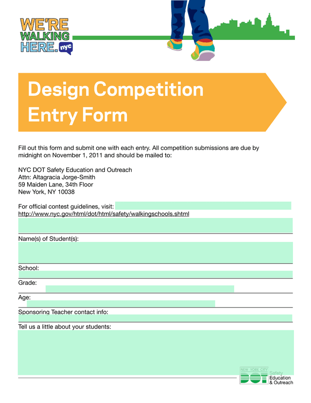 Design Competition Entry Form screenshot