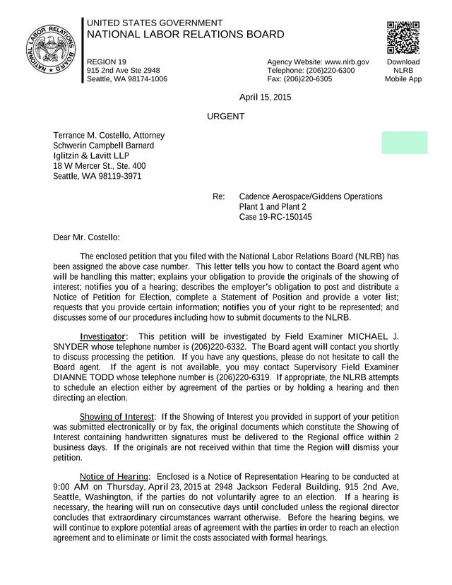 Petition Case Correspondence screenshot