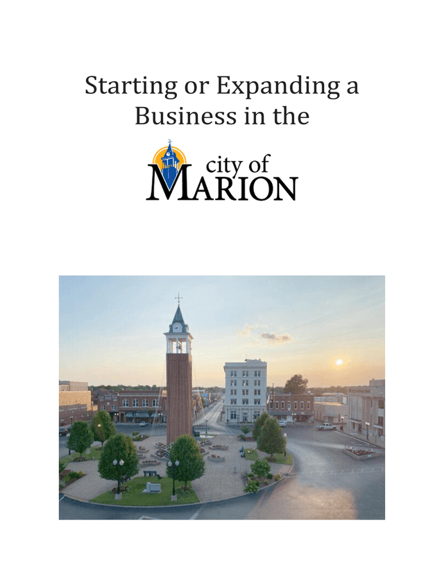 Starting Or Expanding A Business In The City Of Marion screenshot