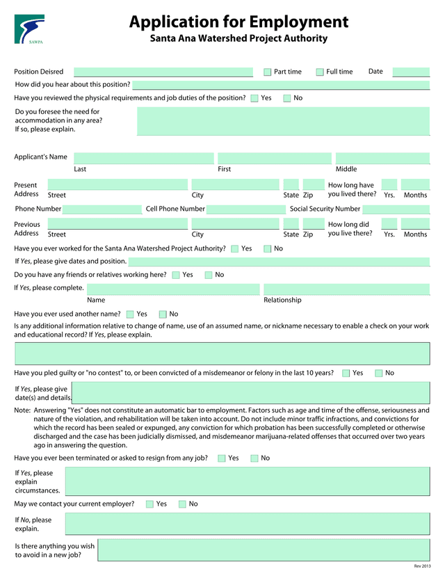 Application For Employment screenshot