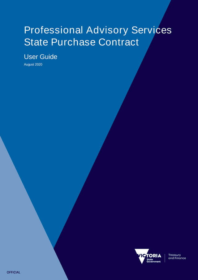 Professional Advisory Services State Purchase Contract User Guide screenshot