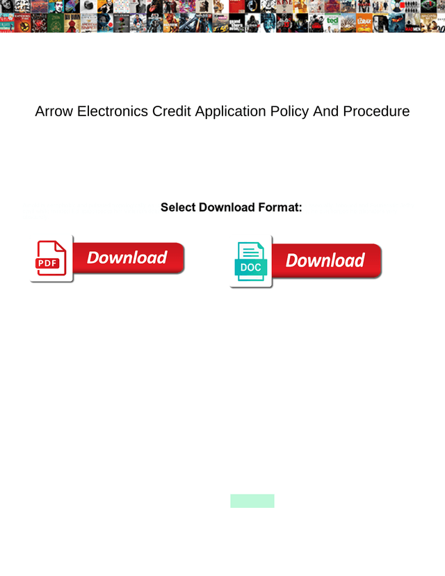 Arrow Electronics Credit Application Policy And Procedure screenshot