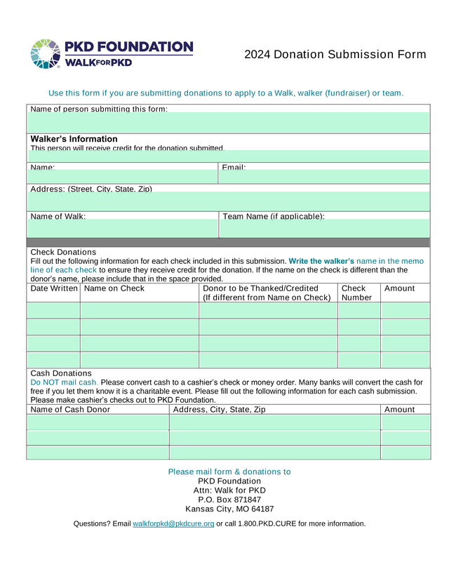 2024 Donation Submission Form screenshot