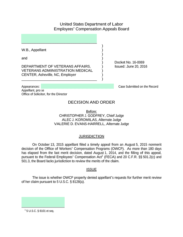 Employees Compensation Appeals Board Decision screenshot