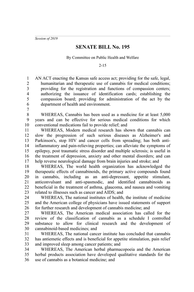 Senate Bill No. 195 screenshot