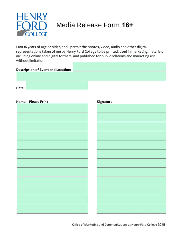 Media Release Form 16 screenshot