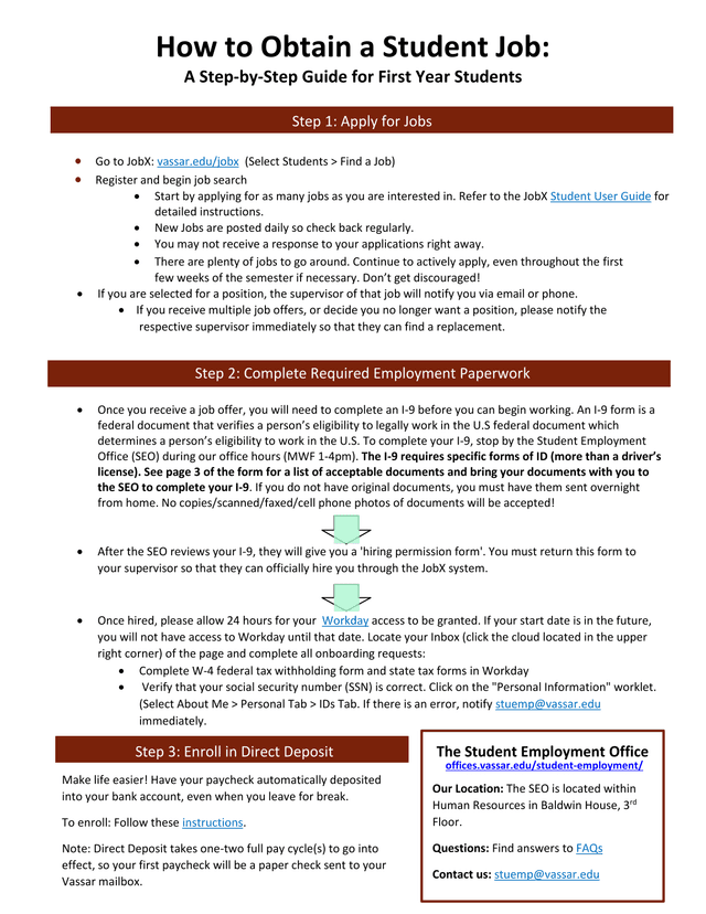 How To Obtain A Student Job A Step By Step Guide For First Year Students screenshot
