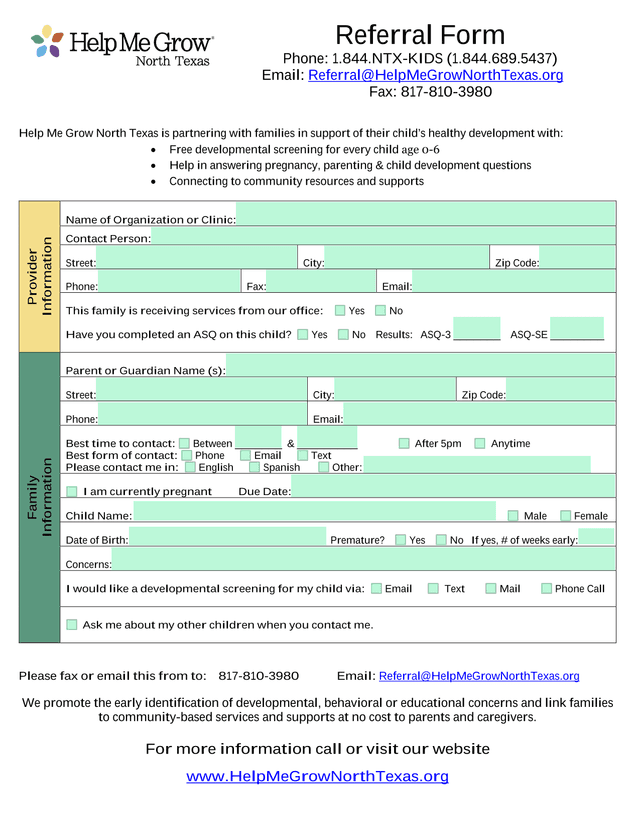 Referral Form screenshot