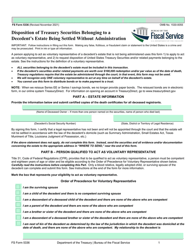 FS Form 5336 screenshot