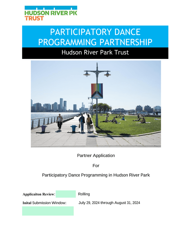 Partner Application For Participatory Dance Programming In Hudson River Park screenshot