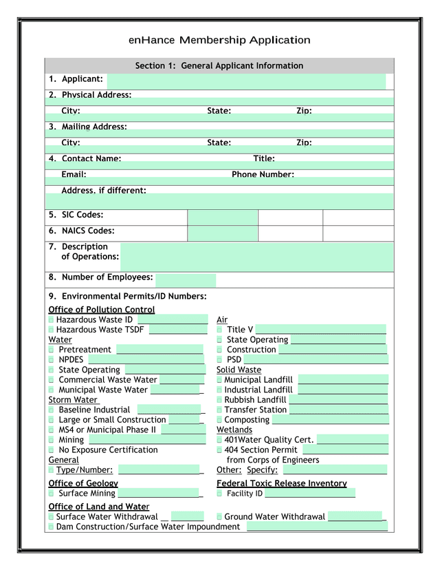 Enhance Membership Application screenshot