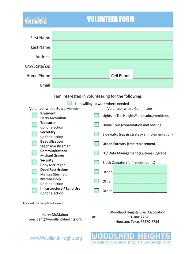 Volunteer Form screenshot