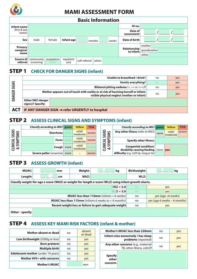MAMI Assessment Form screenshot