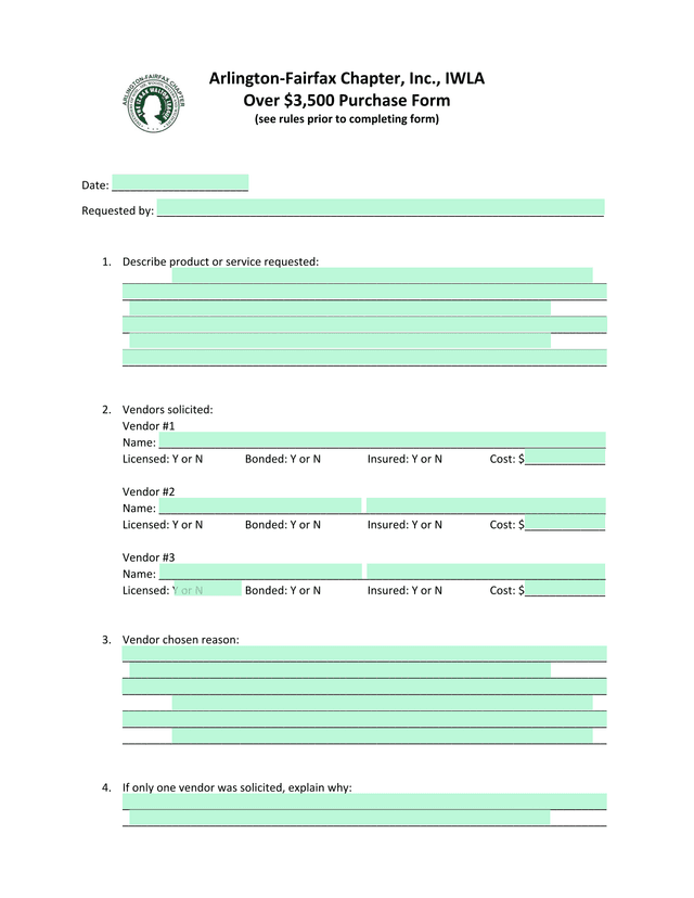 Over 3,500 Purchase Form screenshot