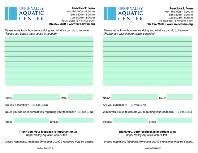 Feedback Form screenshot