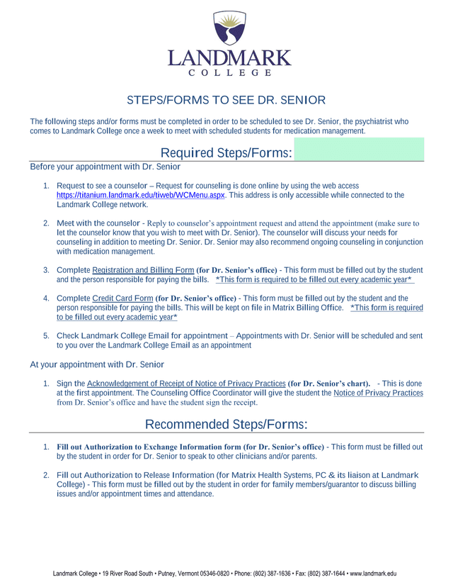 STEPSFORMS TO SEE DR. SENIOR screenshot
