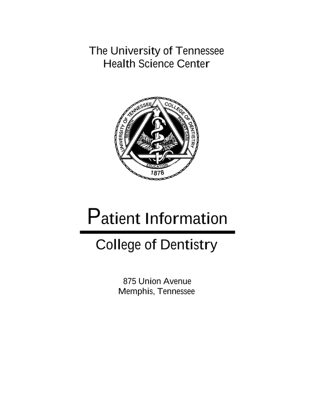 University Of Tennessee Health Science Center Patient Information screenshot