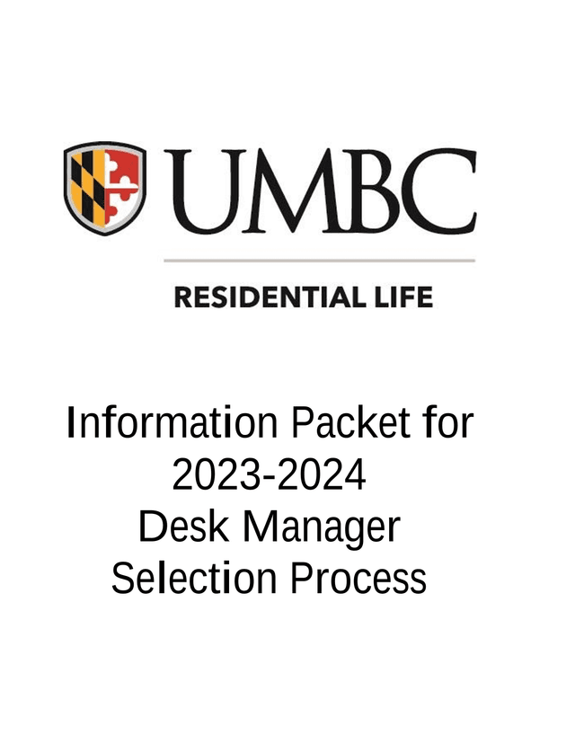 Information Packet For 2023 2024 Desk Manager Selection Process screenshot