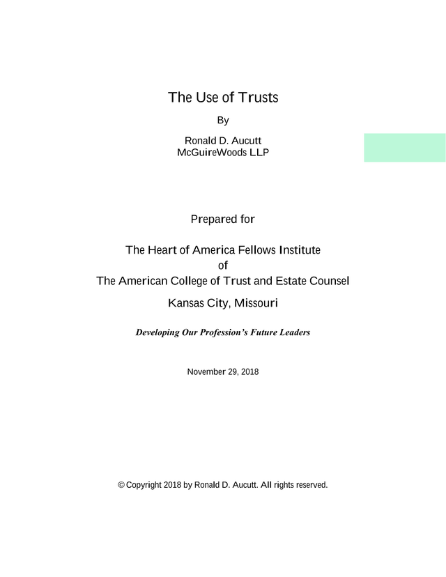 The Use Of Trusts screenshot