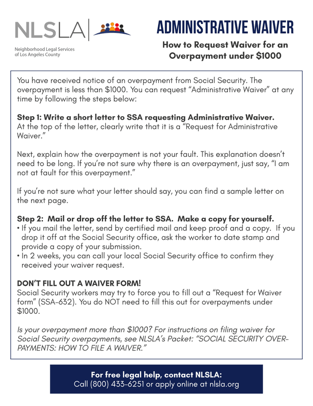 Administrative Waiver How To Request Waiver For An Overpayment Under 1000 screenshot