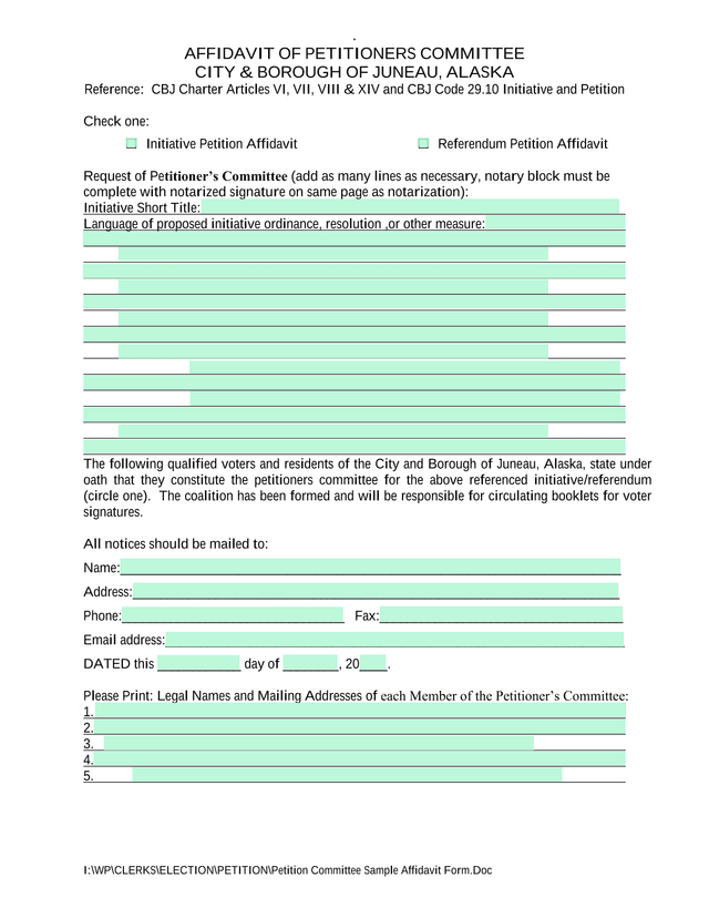 Affidavit Of Petitioners Committee screenshot