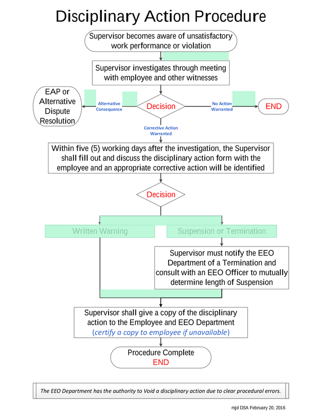 Disciplinary Action Procedure screenshot