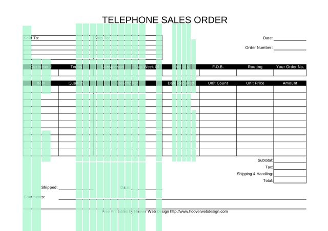 Telephone Sales Order screenshot