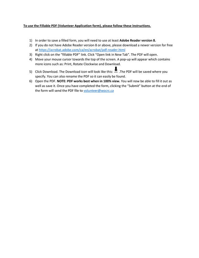 Volunteer Application Form screenshot