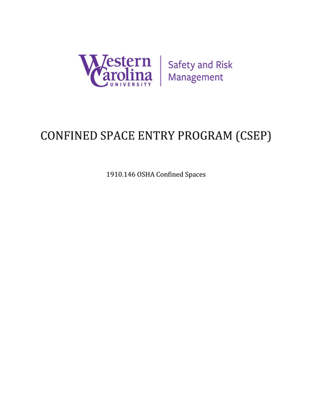 CONFINED SPACE ENTRY PROGRAM (CSEP) screenshot