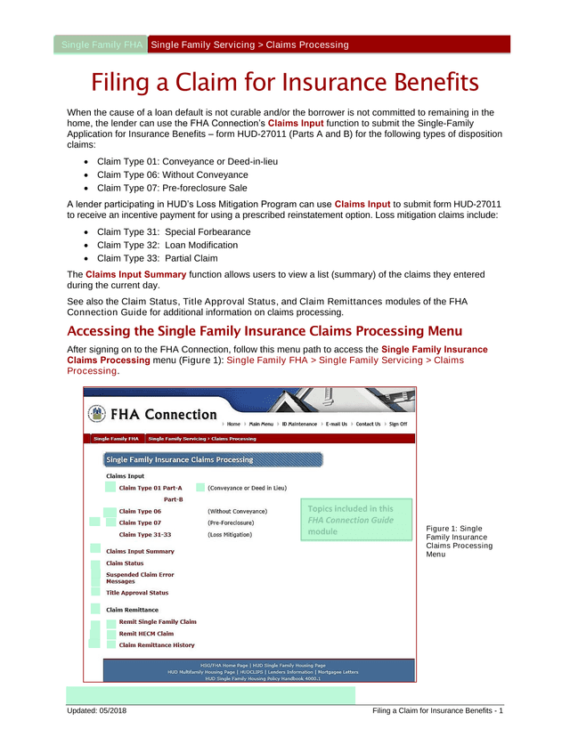 Filing A Claim For Insurance Benefits screenshot
