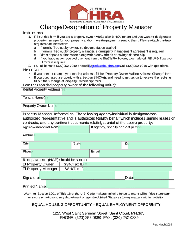 ChangeDesignation Of Property Manager screenshot
