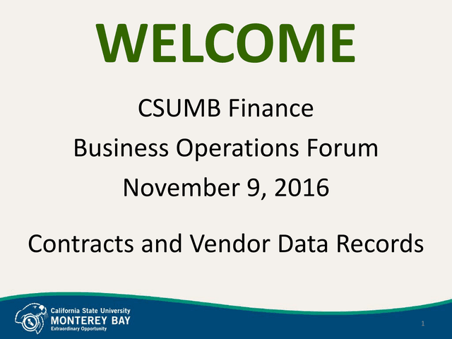 CSUMB Finance Business Operations Forum screenshot