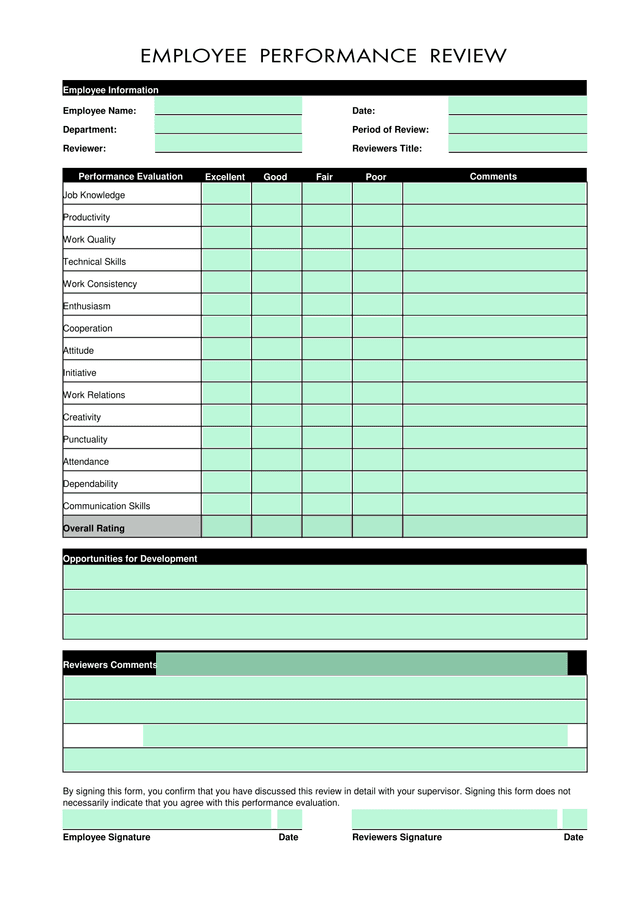Performance Evaluation screenshot